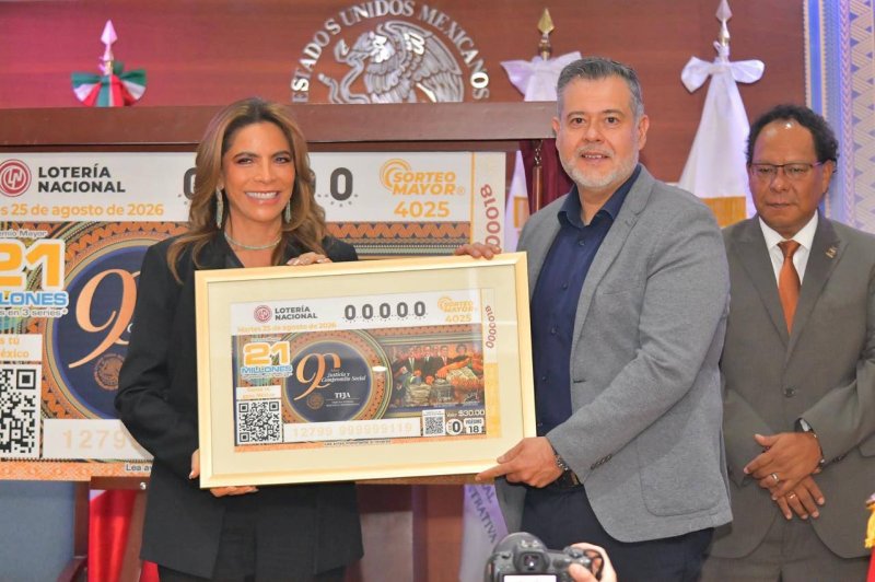 Lotería Nacional emite billete especial por los 90 años del Tribunal Federal de Justicia Administrat